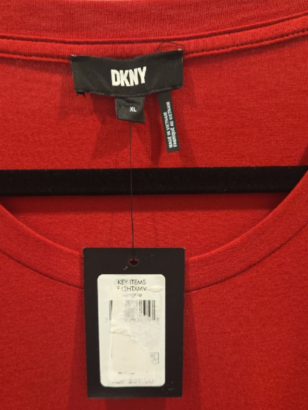 DKNY Red Short-Sleeve Studded Crewneck Tee - Picture 2 of 4
